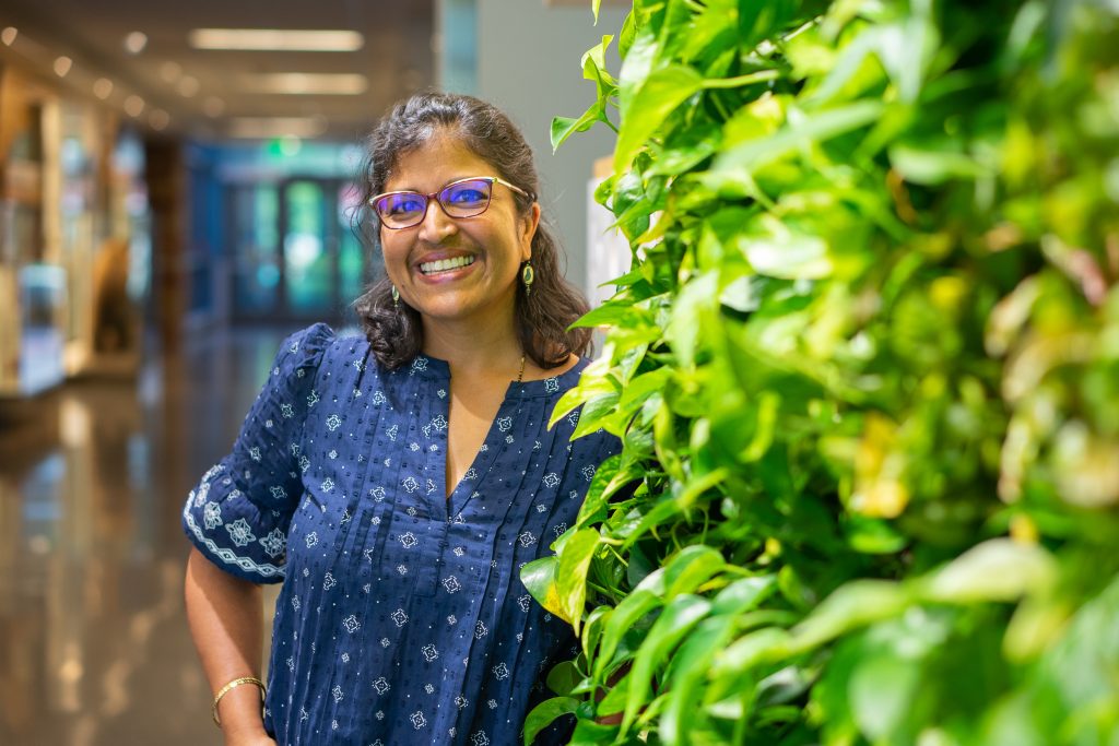 Meena Balgopal portrait in Biology Building