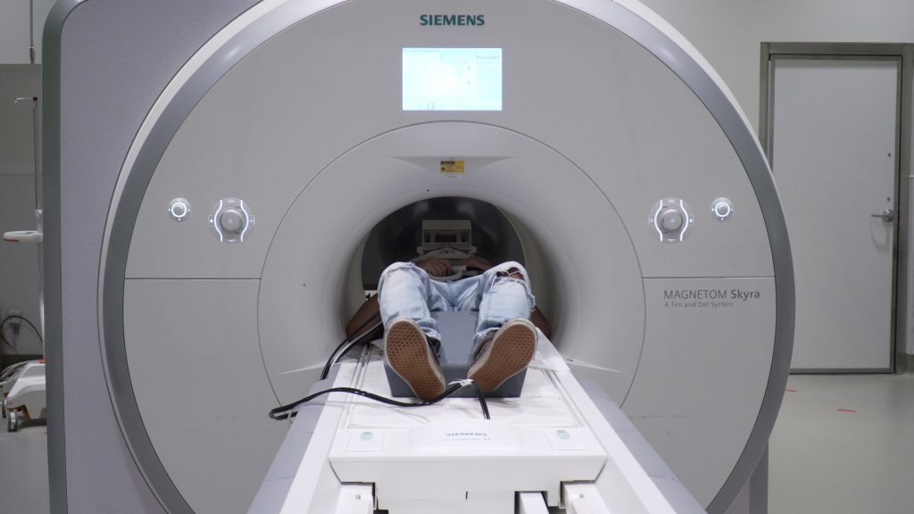 A person inside an MRI machine
