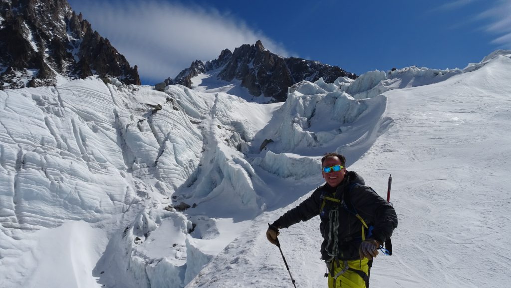 Tom Painter on Argentiere Glacier in 2017